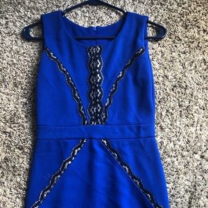 Dark blue, tight, party dress vibe